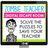 Escape Room Zombie Teacher Digital Breakout Game - Team Building Activity