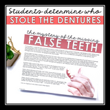 Close Reading Mystery Text Evidence Inference Activity - Grandma's Stolen Teeth