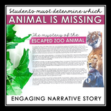 Close Reading Mystery Text Evidence Inference Activity - Animal Zoo Escape