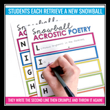 Acrostic Poetry Writing Activity: Snowball Collaborative Writing