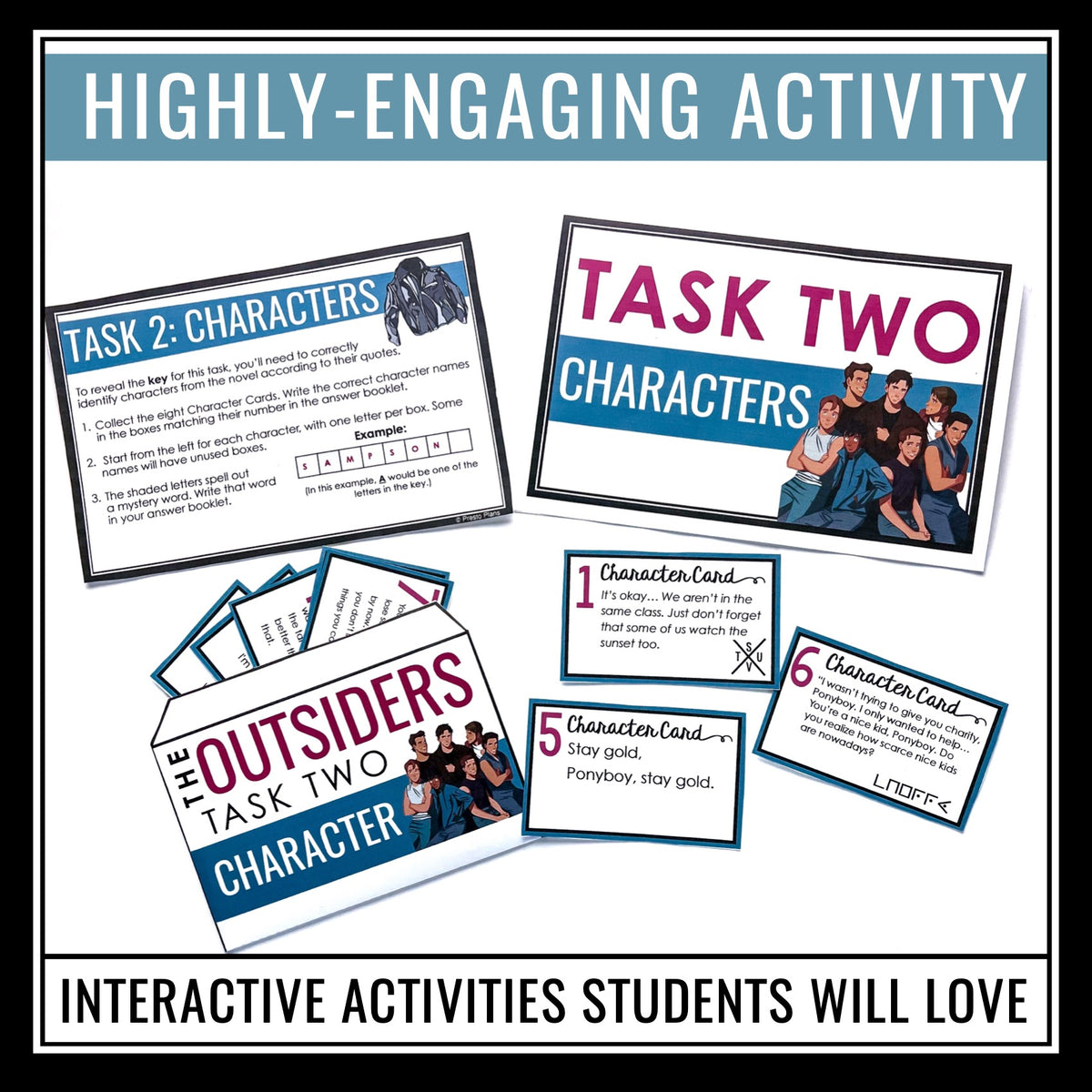 The Outsiders Escape Room Activity Breakout Review for S.E. Hinton's