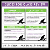To Kill a Mockingbird Vocabulary Booklet, Presentation, Answer Key Definitions