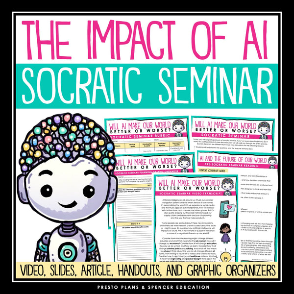 Socratic Seminar - AI Discussion Slides, Graphic Organizers, and Handouts