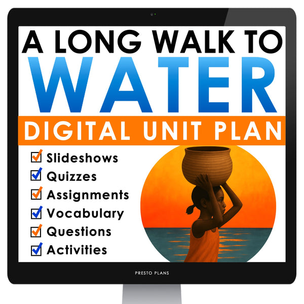 A Long Walk to Water Unit Plan - Linda Sue Park Novel Study Reading - Digital