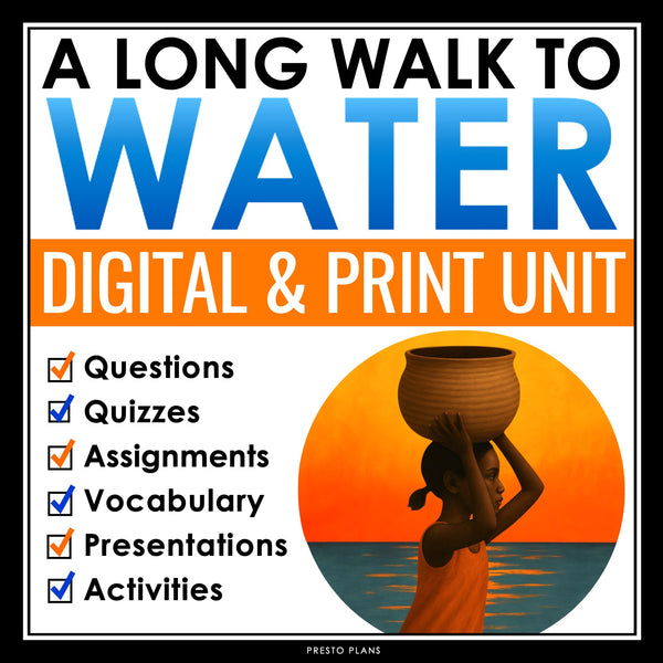 A Long Walk to Water Unit Plan - Novel Study Reading Unit - Digital Print Bundle