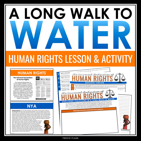 A Long Walk to Water Activity - Human Rights Novel Analysis Slides & Assignment