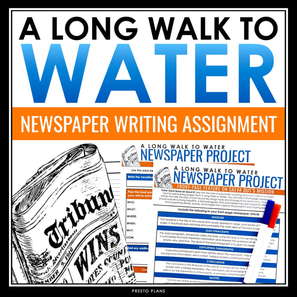 A Long Walk to Water – Front Page Newspaper Writing Lesson & Creative Activity