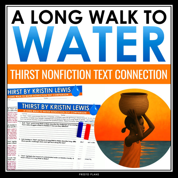 A Long Walk to Water Nonfiction Connection Activity to Thirst by Kristen Lewis