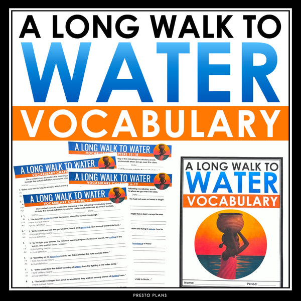 A Long Walk to Water Vocabulary Booklet, Presentation, and Answer Key