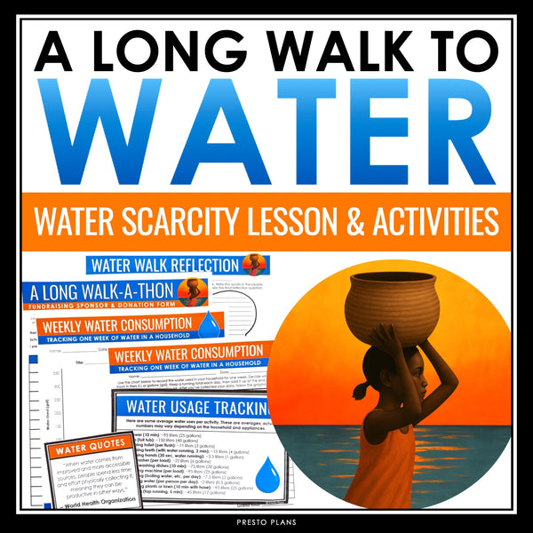 A Long Walk to Water Activity & Water Scarcity Lesson - Water Walk and Tracking