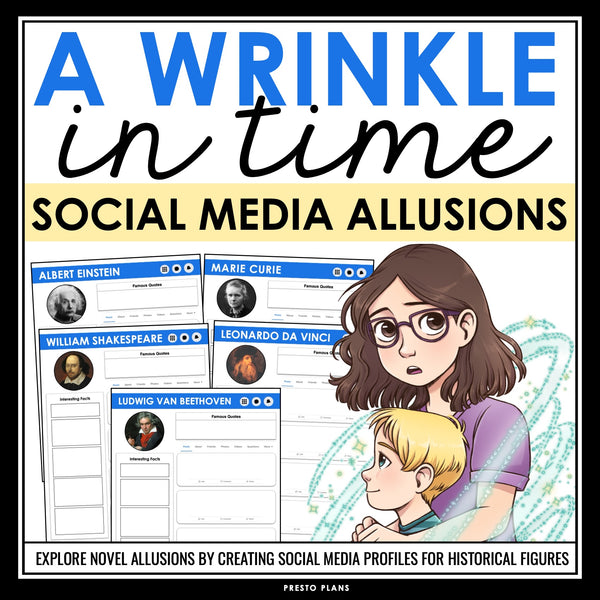 A Wrinkle in Time Activity - Allusion Literary Device Social Media Assignment