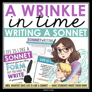 A Wrinkle in Time Activity - Writing a Sonnet Creative Novel Poetry Assignment