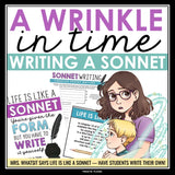 A Wrinkle in Time Activity - Writing a Sonnet Creative Novel Poetry Assignment