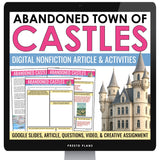Nonfiction Reading Comprehension Digital Article & Activities Abandoned Castles