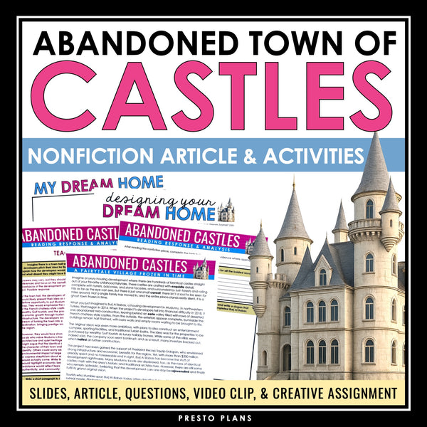 Nonfiction Reading Comprehension Article and Activities - Abandoned Castles