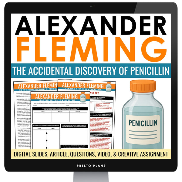 Nonfiction Reading Comprehension Digital Activities - Penicillin Discovery