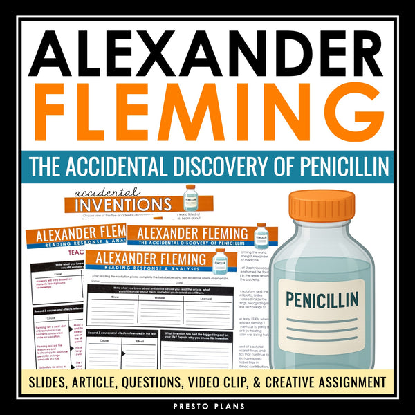 Nonfiction Reading Comprehension Article and Activities - Penicillin Discovery