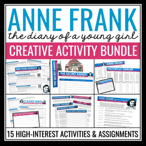 Anne Frank The Diary of a Young Girl Activity Bundle - Creative Assignments