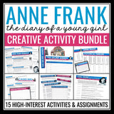 Anne Frank The Diary of a Young Girl Activity Bundle - Creative Assignments
