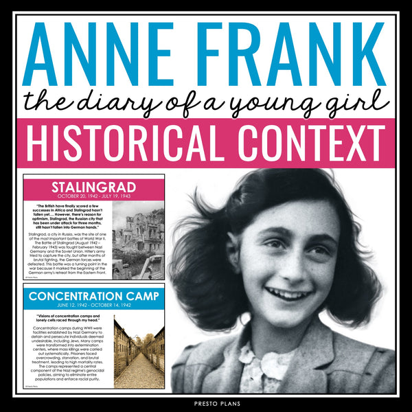 Anne Frank The Diary of a Young Girl - Historical Context Notes by Diary Section