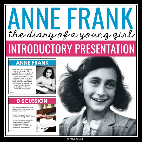 Anne Frank The Diary of a Young Girl - Reading Introduction Presentation Slides