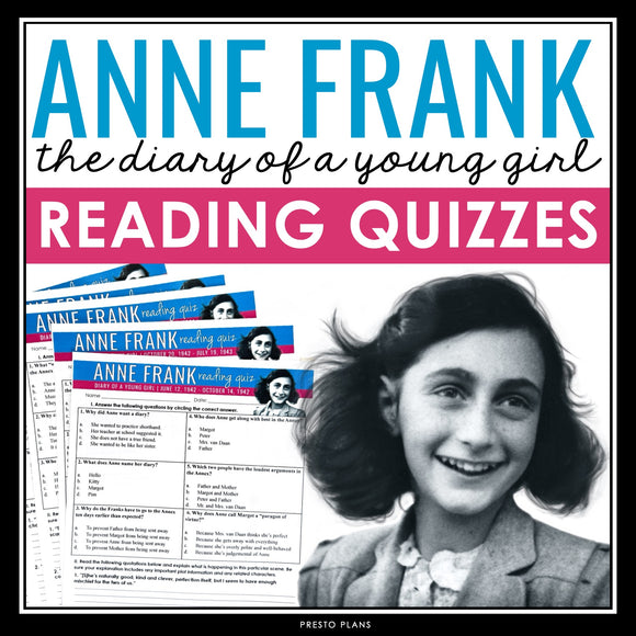 Anne Frank The Diary of a Young Girl Quizzes - Multiple Choice & Quotes Quizzes