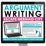 Argument Writing Introduction and Digital Escape Room Essay Reading Activity