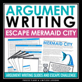 Argument Writing Introduction & Argumentative Essay Escape Room Reading Activity