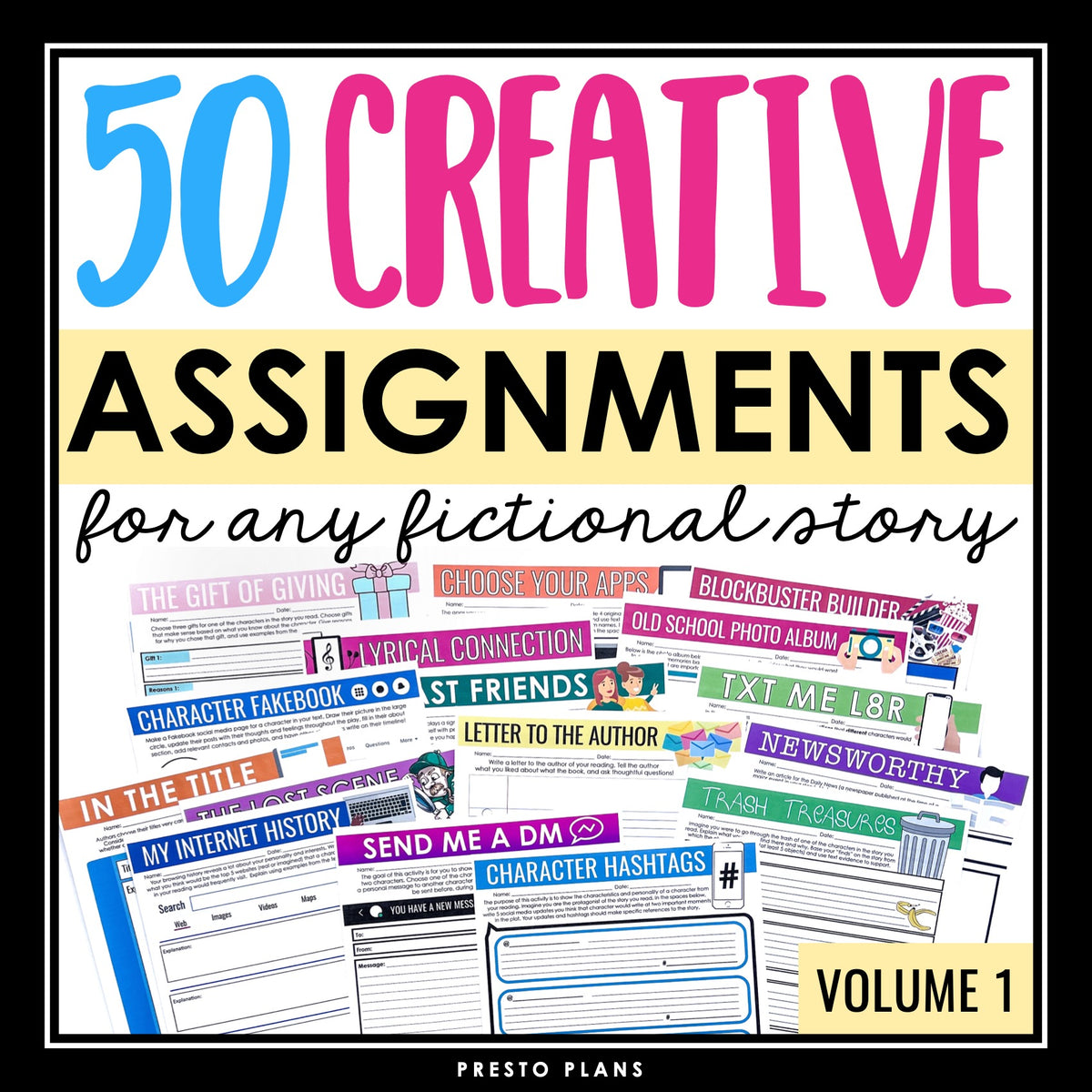 Assignments for Any Novel or Short Story - Fiction Reading Response Bo ...