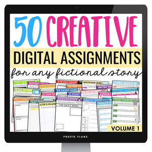 Assignments for Any Novel or Short Story - Digital Reading Response Book Report