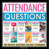 Attendance Questions - 200 Question of the Day Slides - Back to School Community