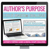 Author's Purpose Introduction Slides and Digital Escape Room Reading Activity