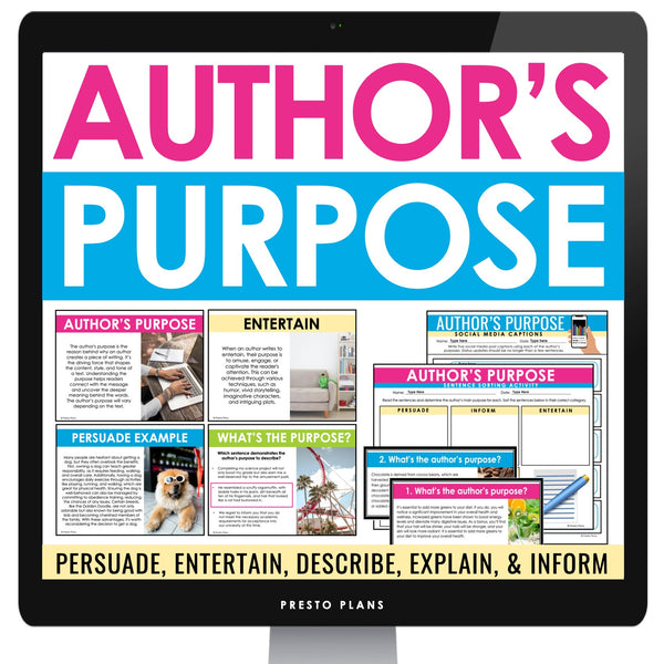 Author's Purpose Lesson - Digital Slides & Assignments Author's Point of View