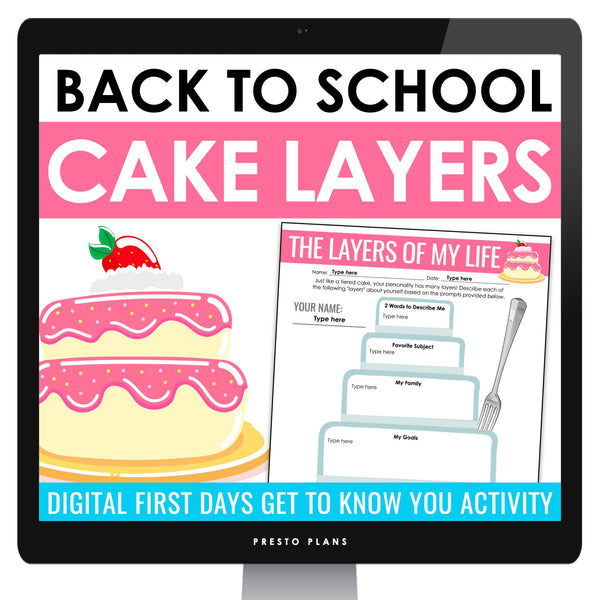 Back to School Activity - Cake Layers Get to Know You Digital Assignment