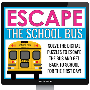 Digital Back to School Escape Room - Escape the School Bus Teambuilder Icebreaker