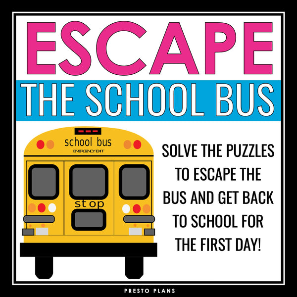 Back to School Escape Room - Escape the School Bus Team Building Icebreaker