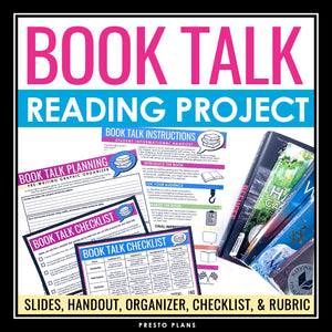 Book Talks - Independent Reading Response Speech Assignment for Any Novel