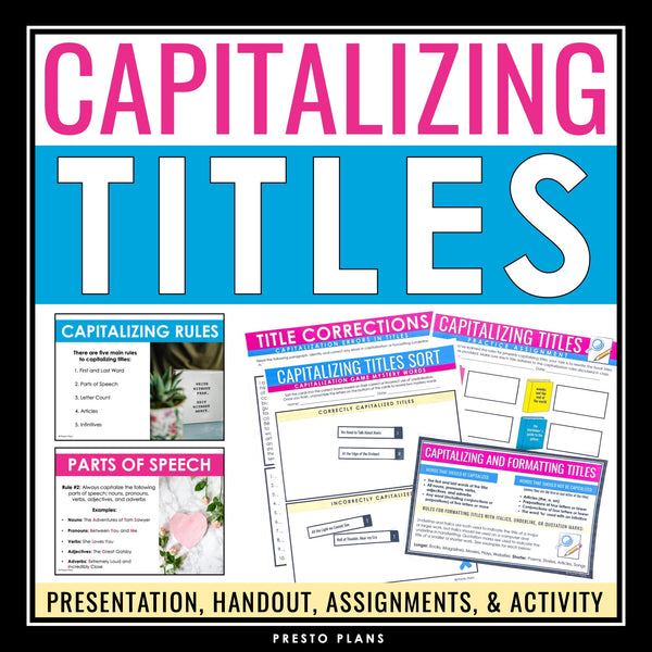 Capitalizing Titles Presentation, Assignments, and Activity - Formatting Titles
