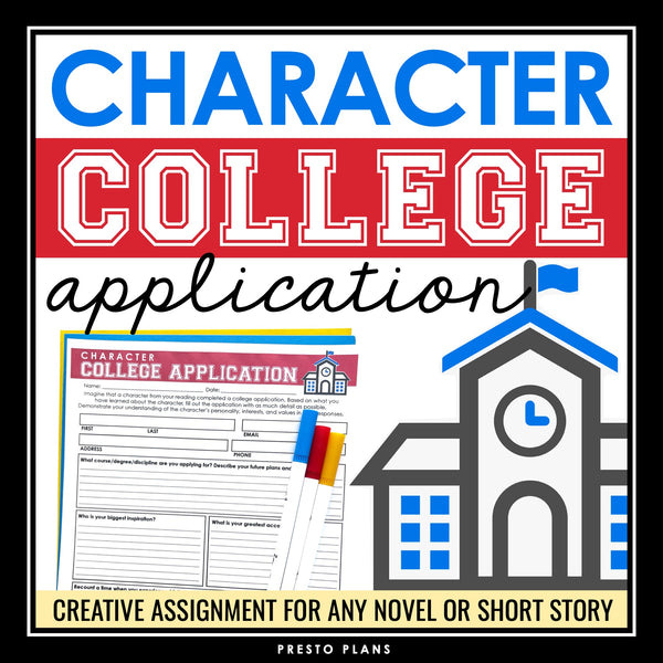 Character Analysis Novel Short Story Assignment - Writing a College Application