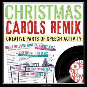 Christmas Parts of Speech Activity - Rewriting Holiday Carols Song Lyrics Remix