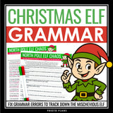 Christmas Grammar Worksheet Assignment Grammar Activity - North Pole Elf