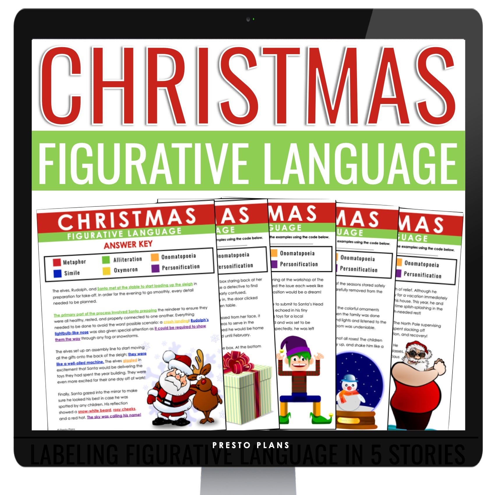 Christmas Figurative Language Assignments - Literary Devices