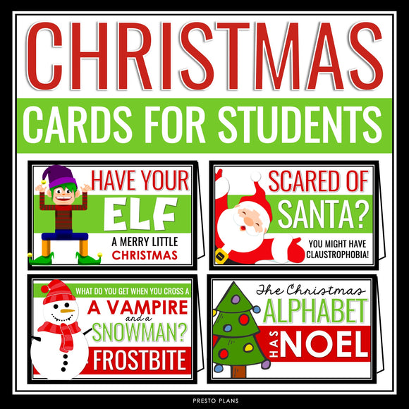 Christmas Gift for Students - Funny Holiday Cards with Jokes and Puns