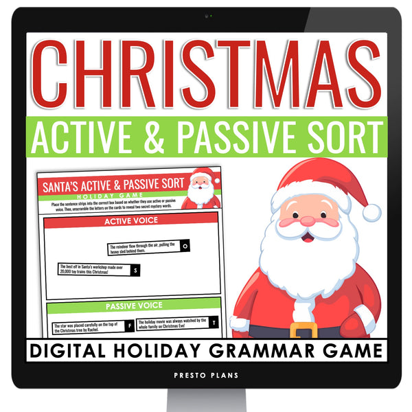 Christmas Grammar Activity - Active and Passive Voice Interactive Digital Game