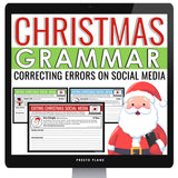 Christmas Grammar Activity - Editing Errors in Holiday Social Media - Digital