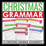 Christmas Grammar Worksheets - Editing Punctuation, Spelling, & Grammar Activity