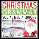 Christmas Grammar Activity - Editing Errors in Holiday Characters' Social Media