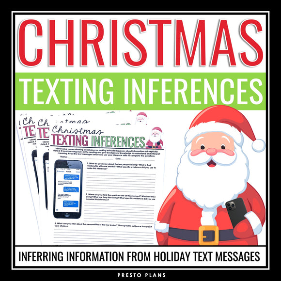 Christmas Inference Activities - Making Inferences in Texts Reading Assignments