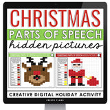 Christmas Parts of Speech Digital Activity - Color Code Hidden Mystery Pictures