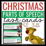 Christmas Parts of Speech Task Cards Activity - Labeling Holiday Parts of Speech
